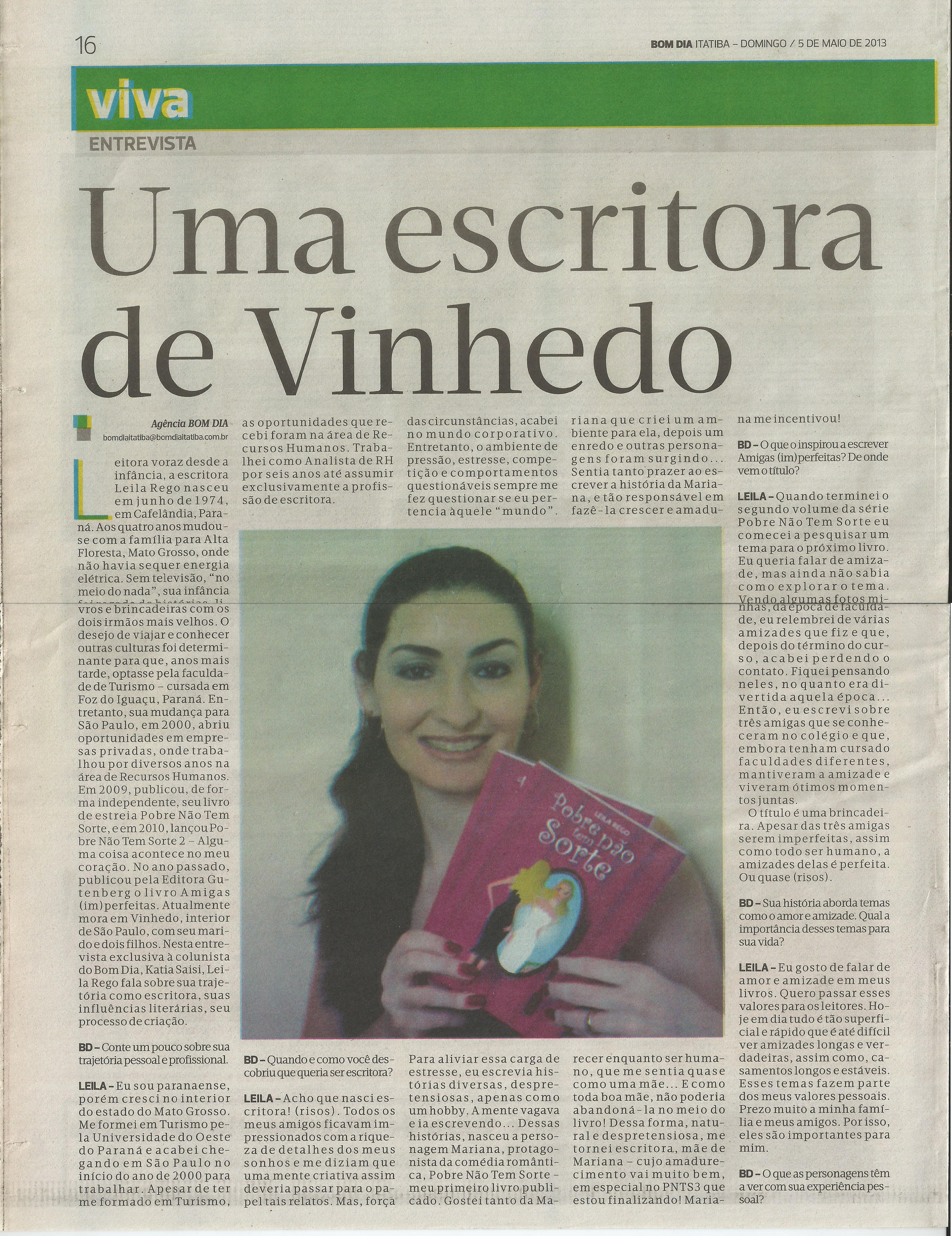  Uma escritora de Vinhedo