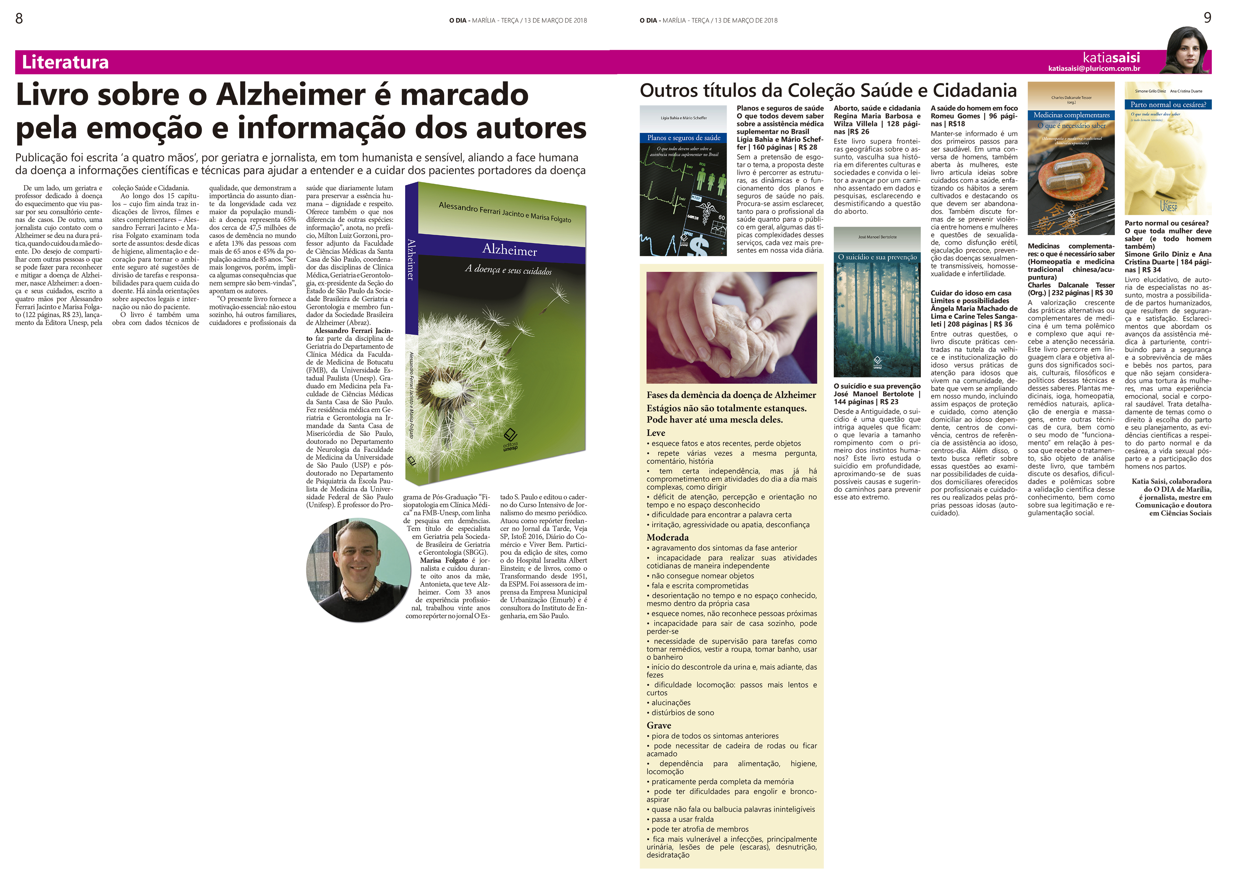 Livro sobre o Alzheimer é marcado pela emoção e informação dos autores