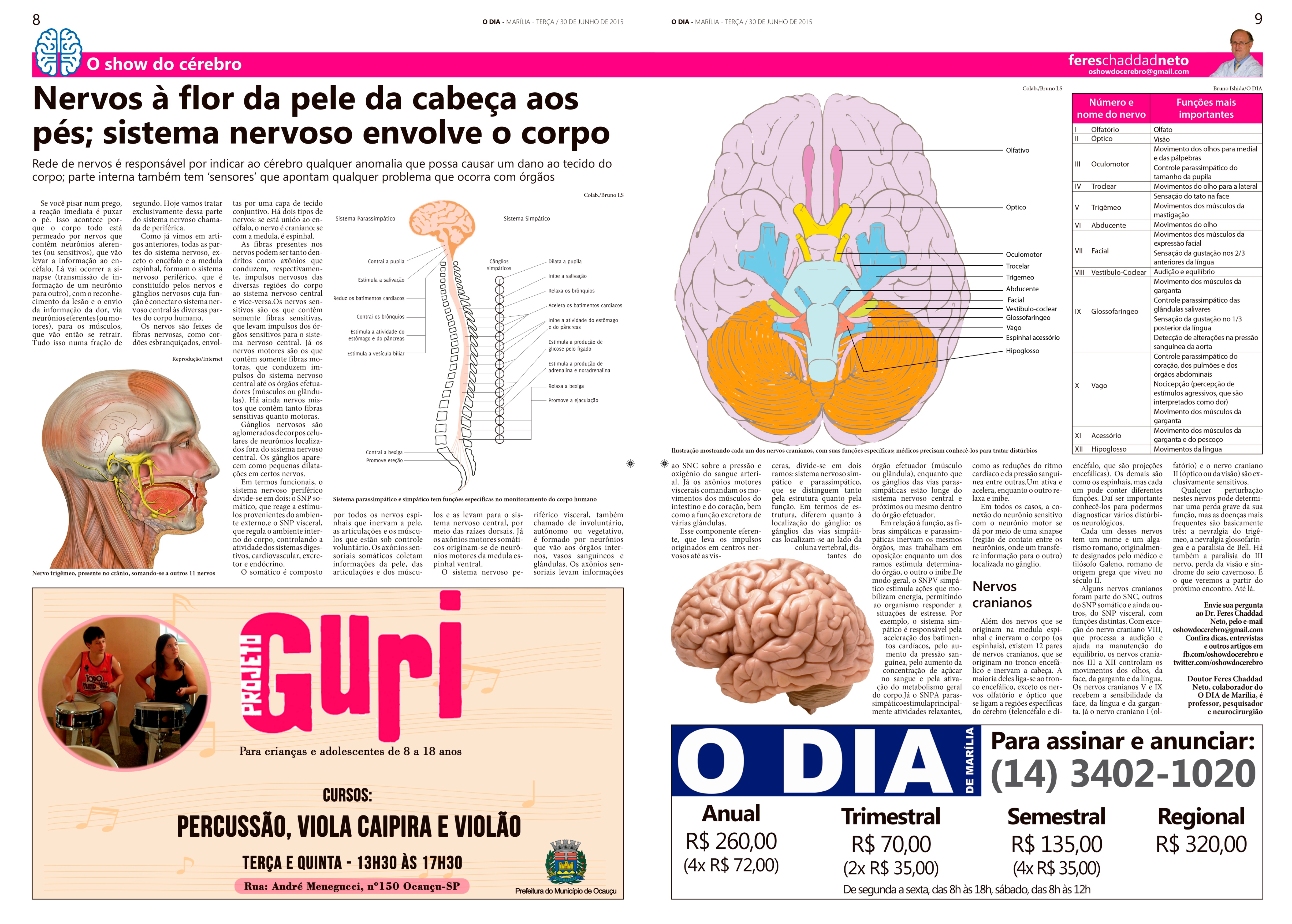Coluna O Show do Cérebro no jornal O Dia - 30/06/2015