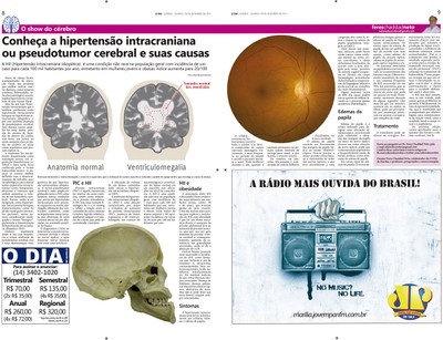 Coluna O Show do Cérebro no jornal O Dia, em 09/09/15