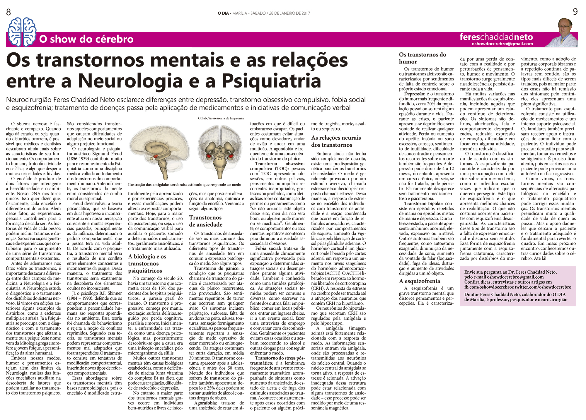 Os transtornos mentais e as relações entre a Neurologia e a Psiquiatria