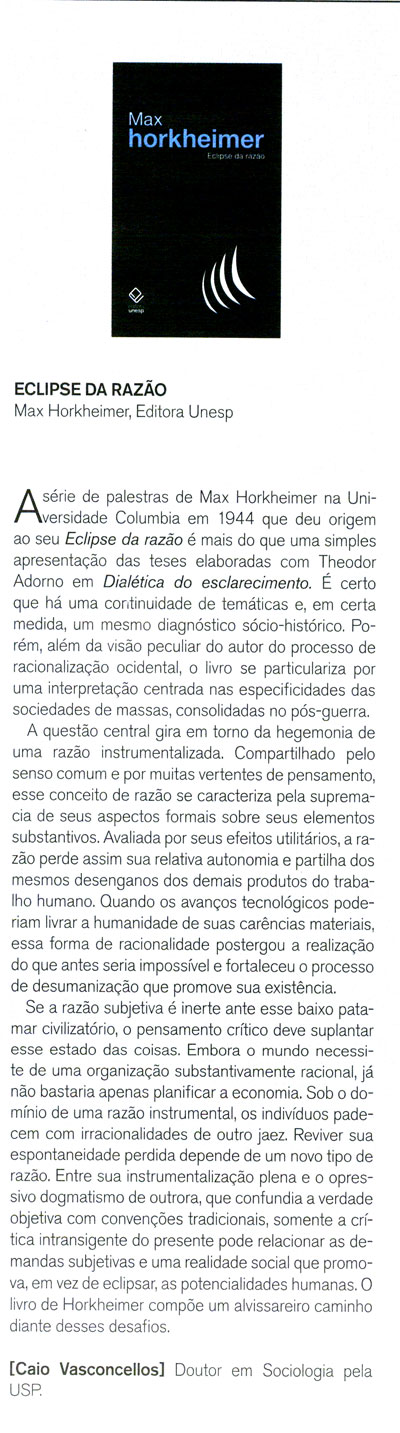 Eclipse da razão_Le Monde